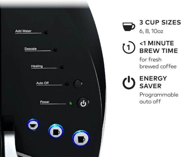 Keurig K-Classic Single Serve K-Cup Pod Coffee Maker, with 3 Brew Sizes, 48oz Removable Reservoir, Black - Image 2