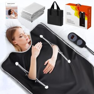 Infrared Sauna Blanket-Sauna Blanket for Home Use, Portable Design for Relaxation and Detoxification Highest 176℉, 20-60 Minutes Timer, 6 ft x 2.65 ft