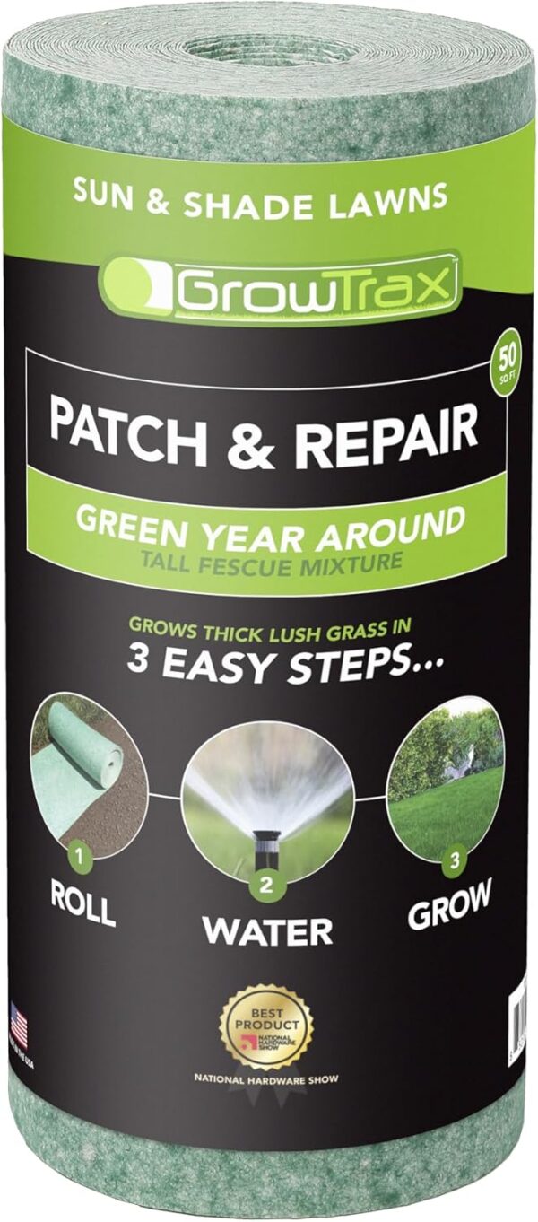 Growtrax Biodegradable Grass Seed Mat, Year Round Green - 6 pack of 50sq ft Rolls