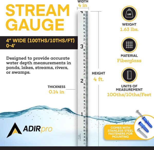 AdirPro 4" Wide Stream Gauge - Image 4