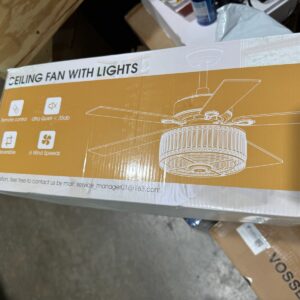 Ceiling Fans with Lights and Remote, 48 Inch Indoor Chandelier Ceiling Fan with Light