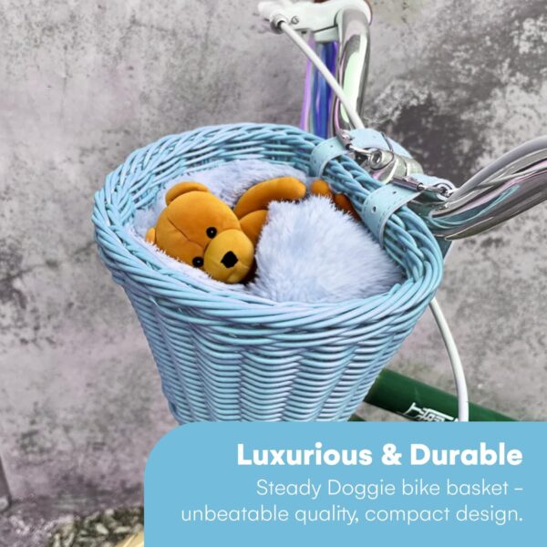 Steady Doggie Bike Basket - Front Bike Baskets - Bicycle Basket - Easy Installation - Hand-Woven Pol - Image 2