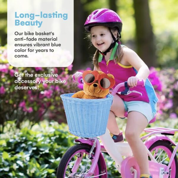 Steady Doggie Bike Basket - Front Bike Baskets - Bicycle Basket - Easy Installation - Hand-Woven Pol - Image 5