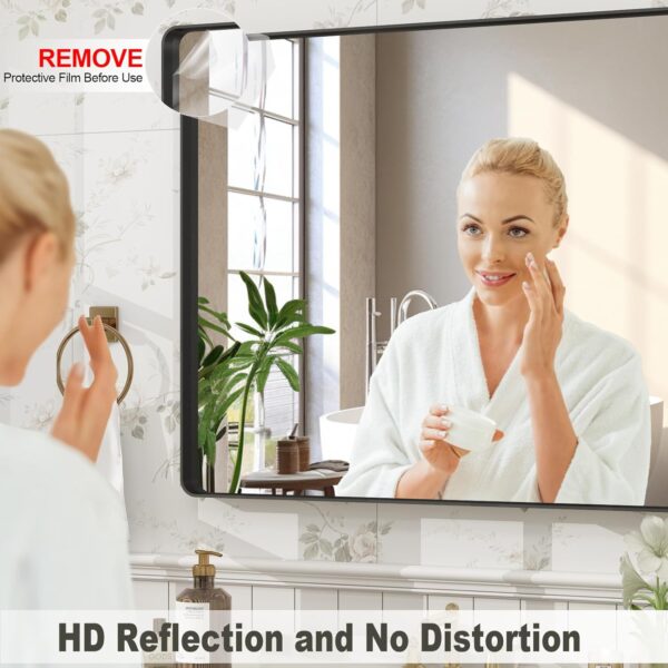 VANLIO 40x30 Inch Black Framed Bathroom Mirror - Image 2