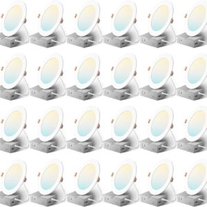 Amico 24 Pack 6 Inch 5CCT Ultra-Thin LED Recessed Ceiling Light with Junction Box