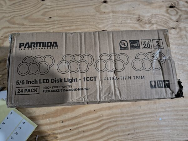 PARMIDA (24 Pack) 5/6 Inch Dimmable LED Disk Light - Image 3