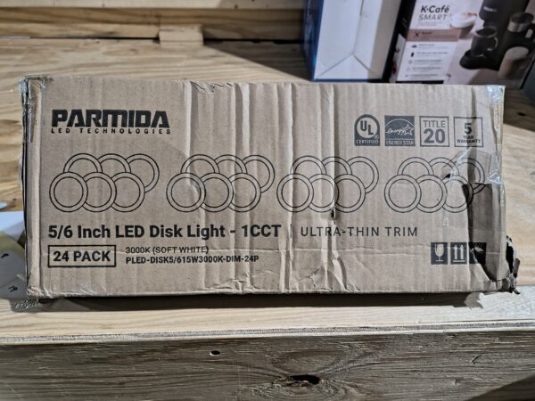 PARMIDA (24 Pack) 5/6 Inch Dimmable LED Disk Light