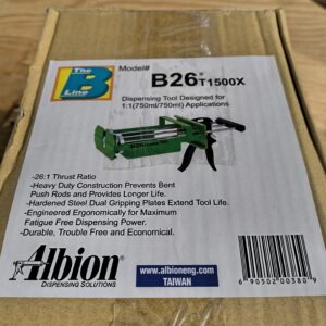Albion B26T1500X Manual Dual Cartridge Dispensing Gun for Adhesives and Epoxies