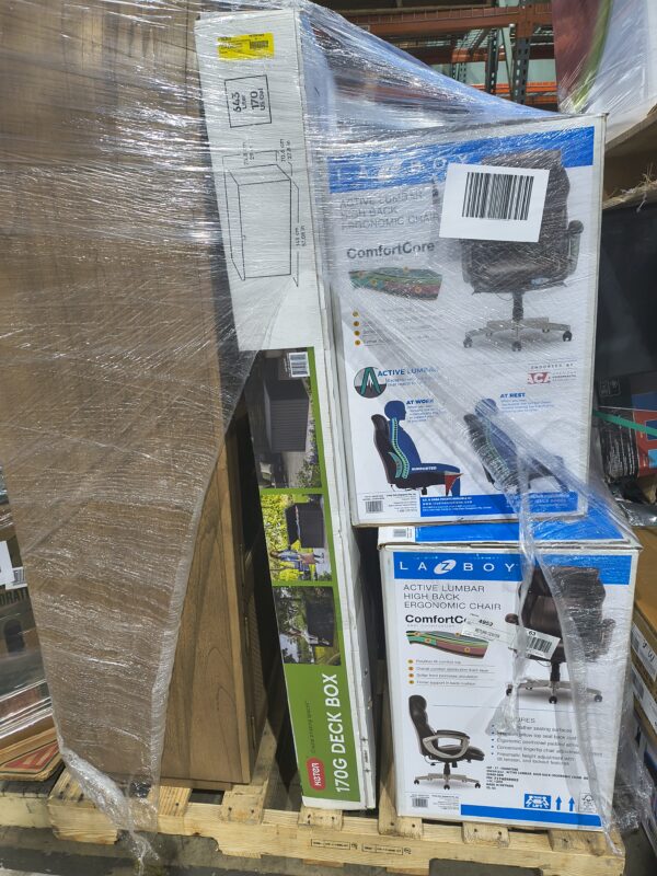 16 Walmart General Merchandise Pallet Auction – Lazboy Office Chairs, Deck Storage Box, Home Goods & More