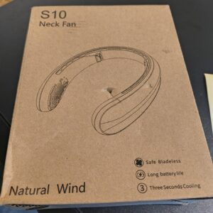 146 S10 Portable Neck Fan – Hands-Free Wearable Cooling Fan, USB Rechargeable, Natural Wind
