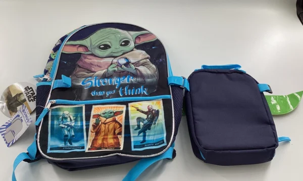 305 Disney Star Wars Mandalorian Backpack & Lunch Bag Set | Kids Unisex | Din Djarin Grogu Prints - Image 3