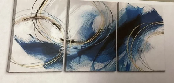 308 Set of 3 Abstract Canvas Wall Art Panels | 16x24 Inches | Pictures Included