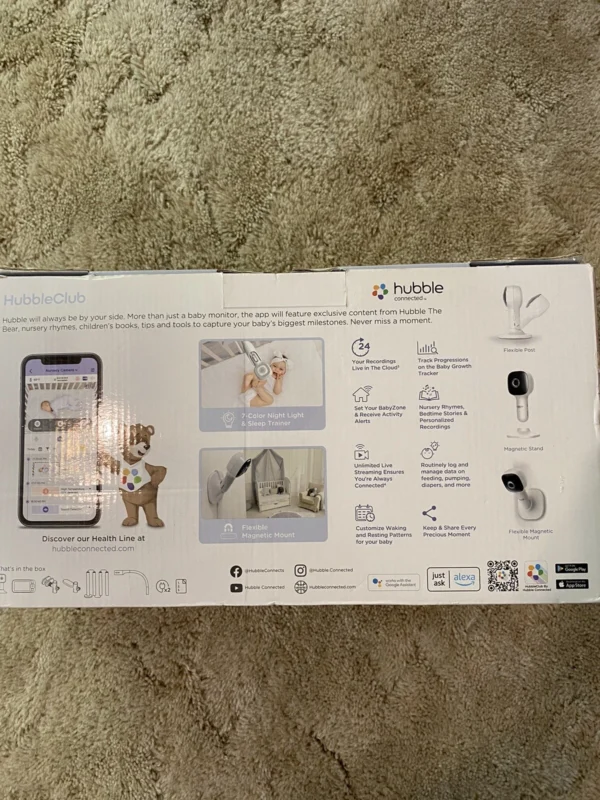300 Hubble Nursery Pal Skyview 5" HD Baby Monitor Camera Crib Mount WiFi Alexa Google - Image 5