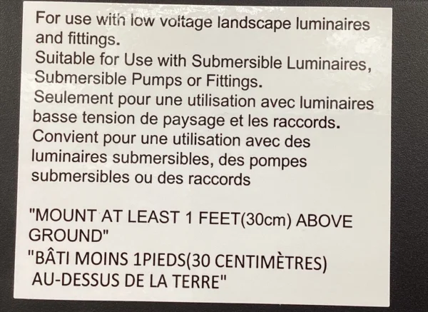304 DEWENWILS Low Voltage Transformer Outdoor Use Only Model HOSL05E - Image 4