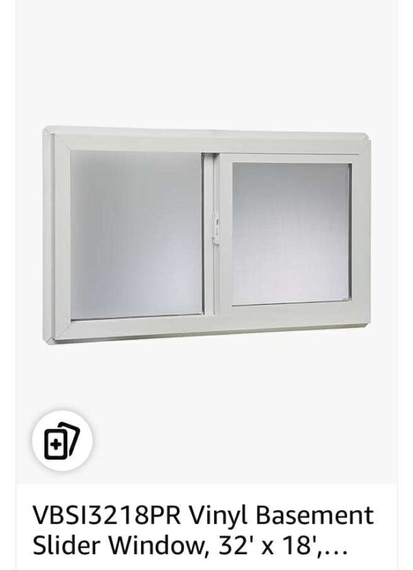 36 Vinyl Basement Slider Window 32x18 - Energy Efficient Solution