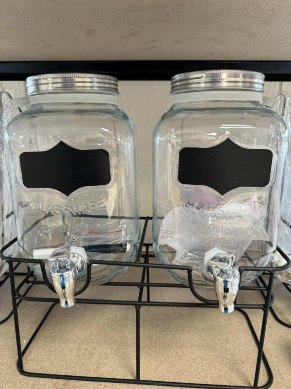 31 2 Pack 1 Gallon Glass Drink Dispensers with Bamboo Lids & Stands – Beverage Jars for Parties & Events - Image 2