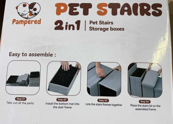 28 4-Step Wider Dog Steps for High Beds & Windows - Folding Storage Pet Stair