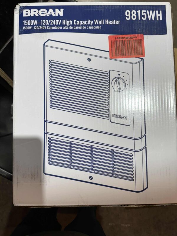 34 +Broan 9815WH Wall Heater 2-Pack, White, Recessed or Surface-Mount, 1500W, Built-In Thermostat - Image 2