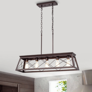 924 Acland Model A60011: 5-Light Oil Rubbed Bronze Indoor Pendant - Featuring Steel & Electrical Components, Ideal for Enhancing Home Decor