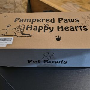 169 Pampered Paws Happy Hearts Pet Bowls - Set of 2 Ceramic Bowls