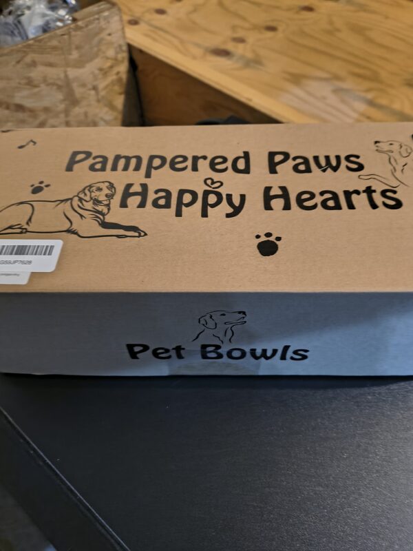 169 Pampered Paws Happy Hearts Pet Bowls - Set of 2 Ceramic Bowls