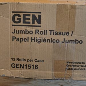 174 General Jumbo Roll Tissue, 12-Ply Case, Bulk Pack, Bathroom Essentials