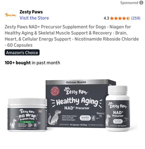 50 Zesty Paws NAD + Precursor Supplement for Dogs - Image 2