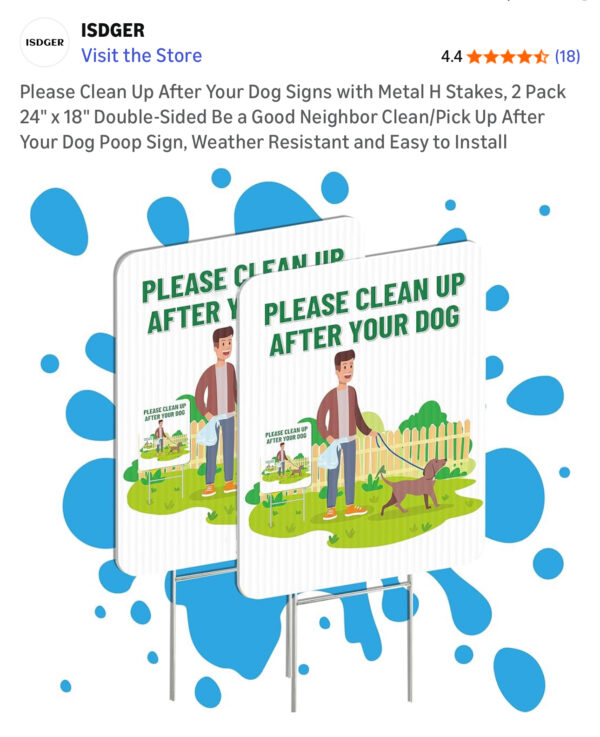 52 Clean Up After Your Dog Yard Sign - Image 2