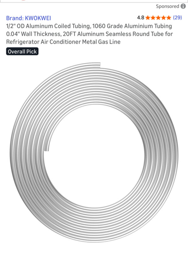 53 Deyyol 1060 Aluminum Tubing 12.7mm (1/2") 26.2' - Image 2