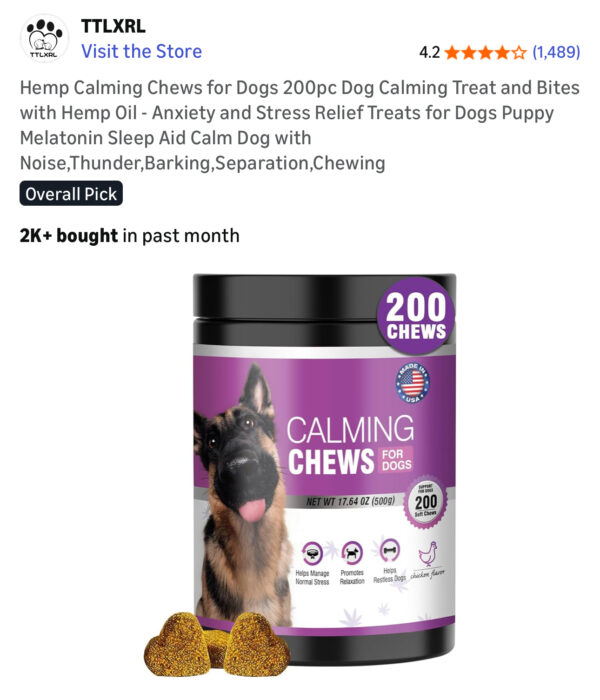 54 Calming Chews For Dogs 300ct - Image 2