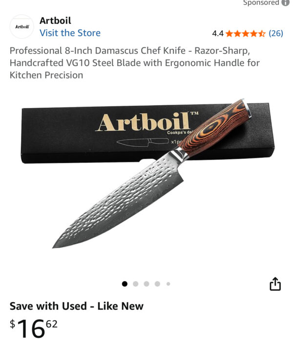 56 8" Kitchen Chef Knife - Image 2