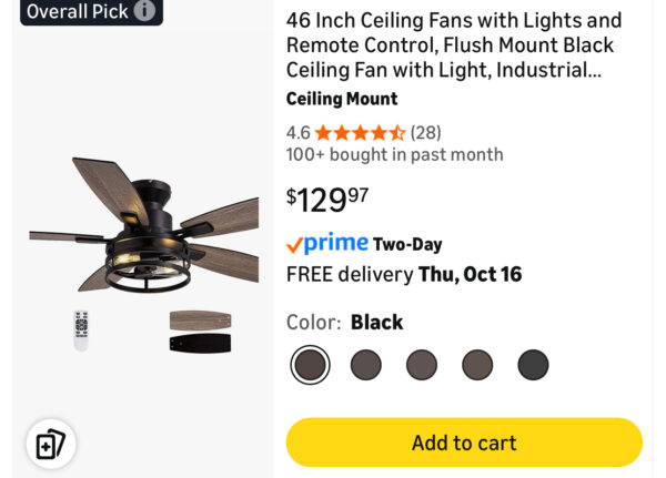 61 Tinkoso 46" Ceiling Fan