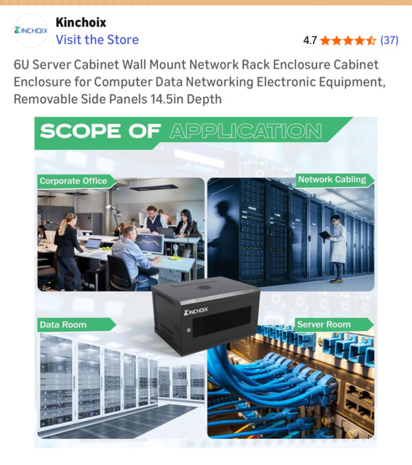 63 Black Server Cabinet - Image 2