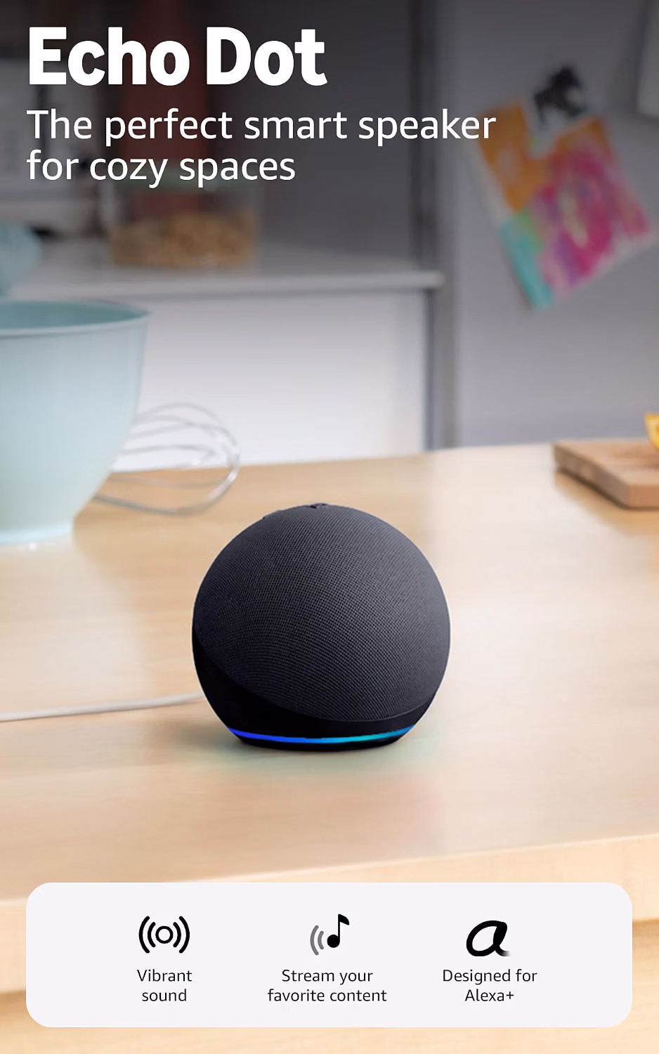 Amazon Echo Dot (5th Gen) Smart Speaker - Charcoal - Image 6